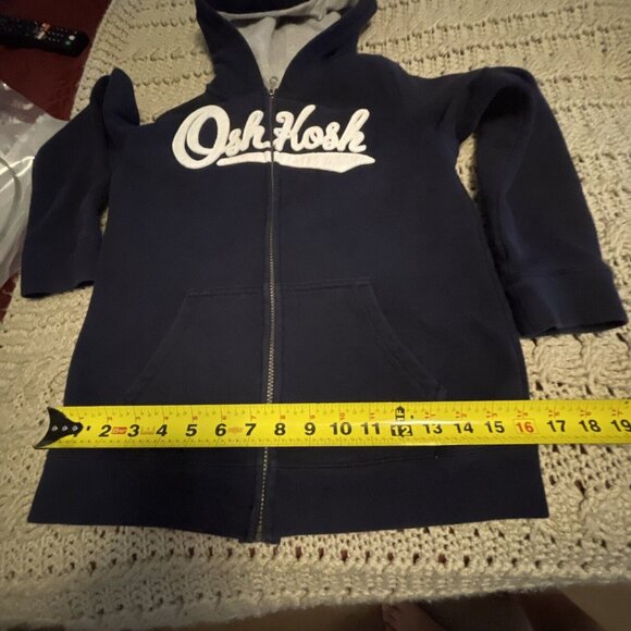 Youth Boys' OshKosh Navy Blue Hooded Jacket Size 12 Full Zip up With Pockets - Picture 14 of 14
